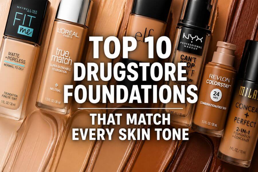 You are currently viewing Top 10 Drugstore Foundations That Match Every Skin Tone